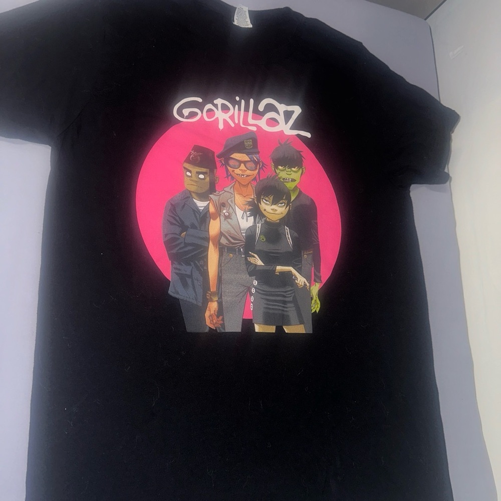 Gorillaz Mens Medium Black Graphic Print T Shirt Tagless